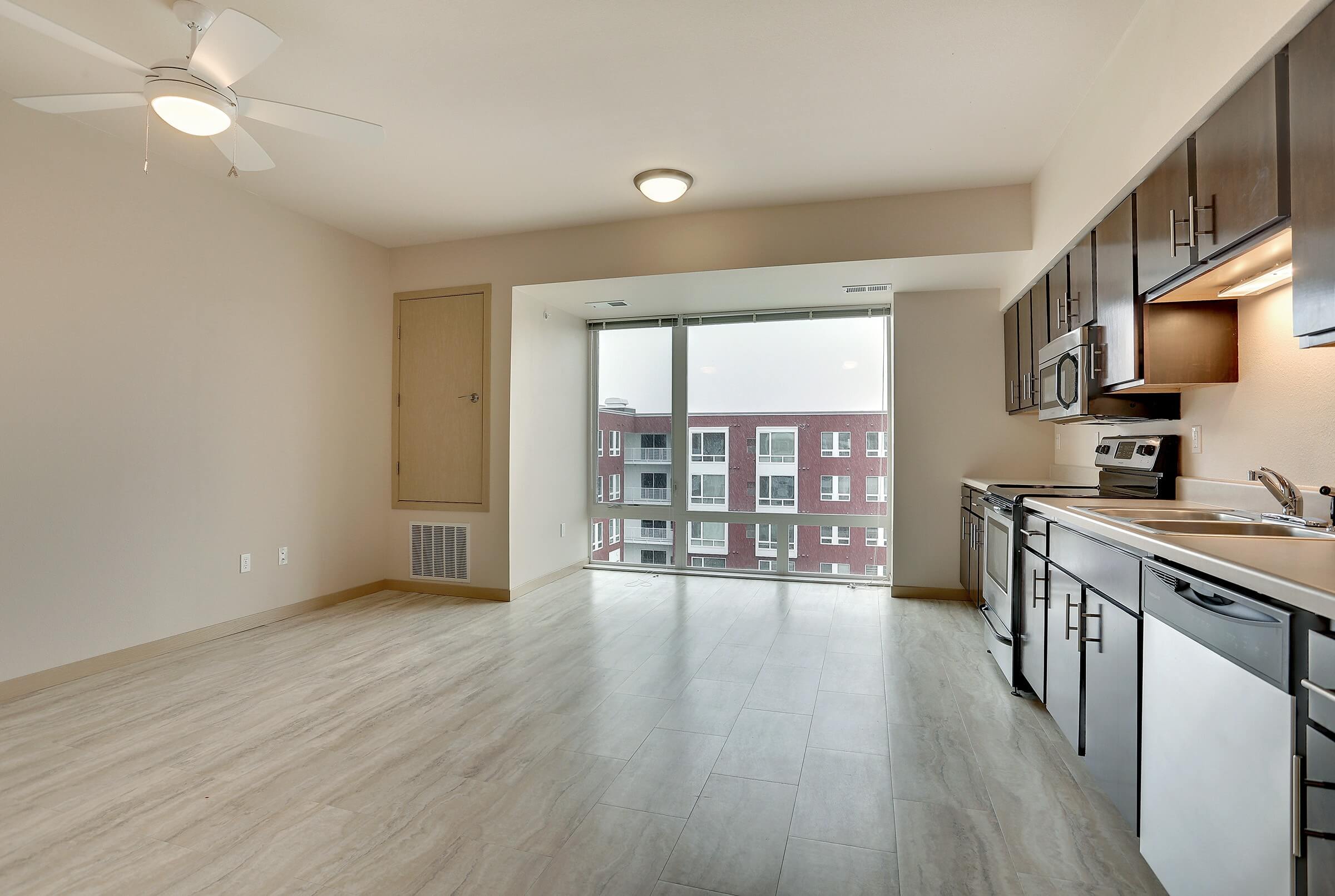 west side flats kitchen and living area