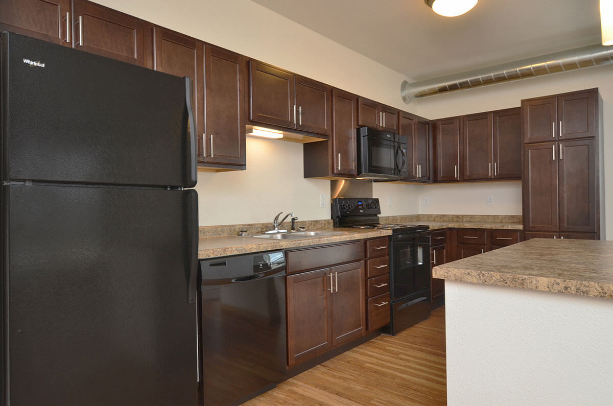 longfellow station kitchen with island