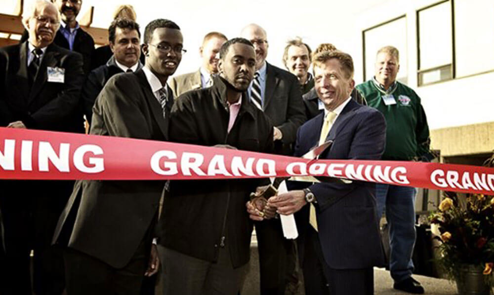 Cutting of the grand opening ribbon