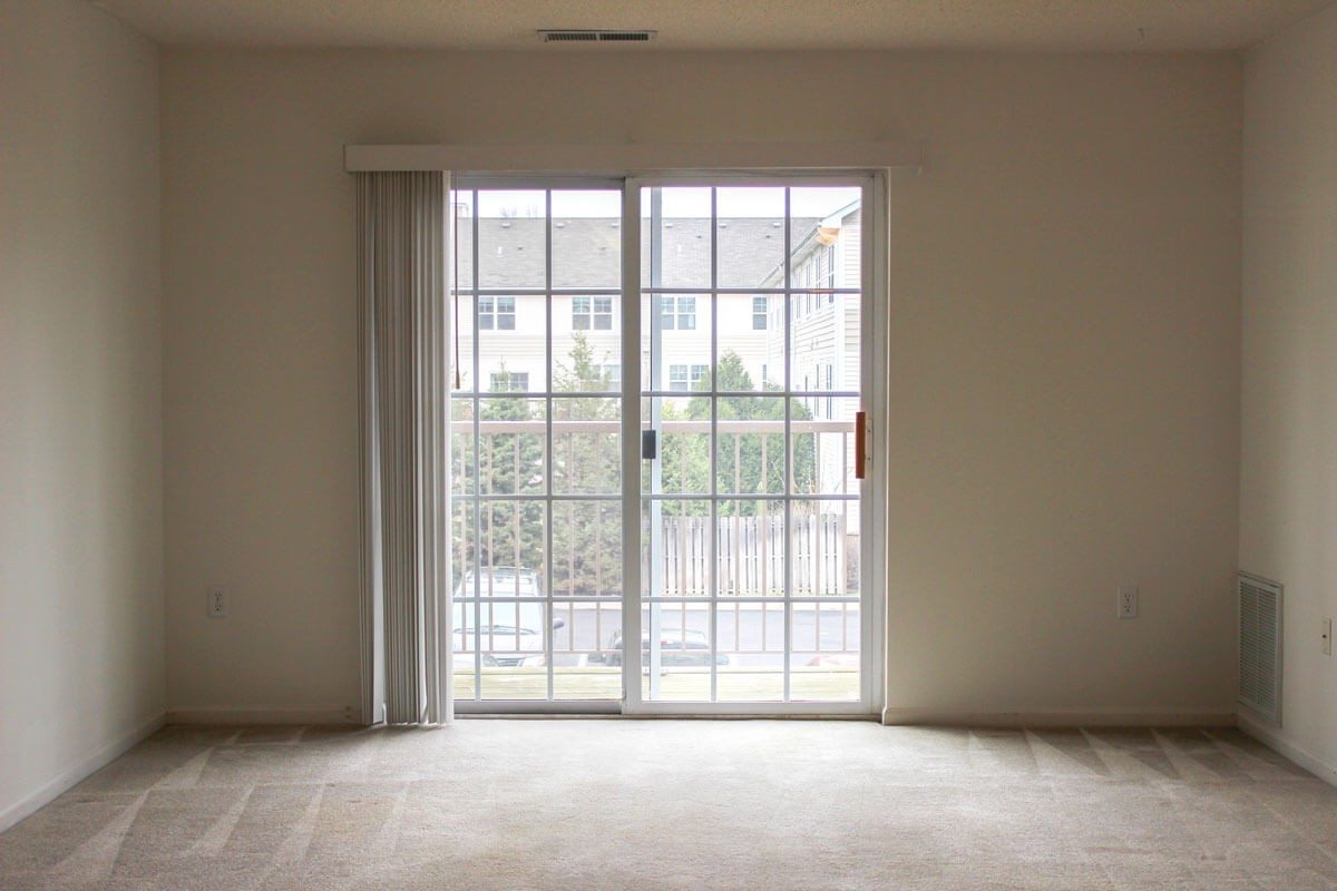 the shores living room with balcony