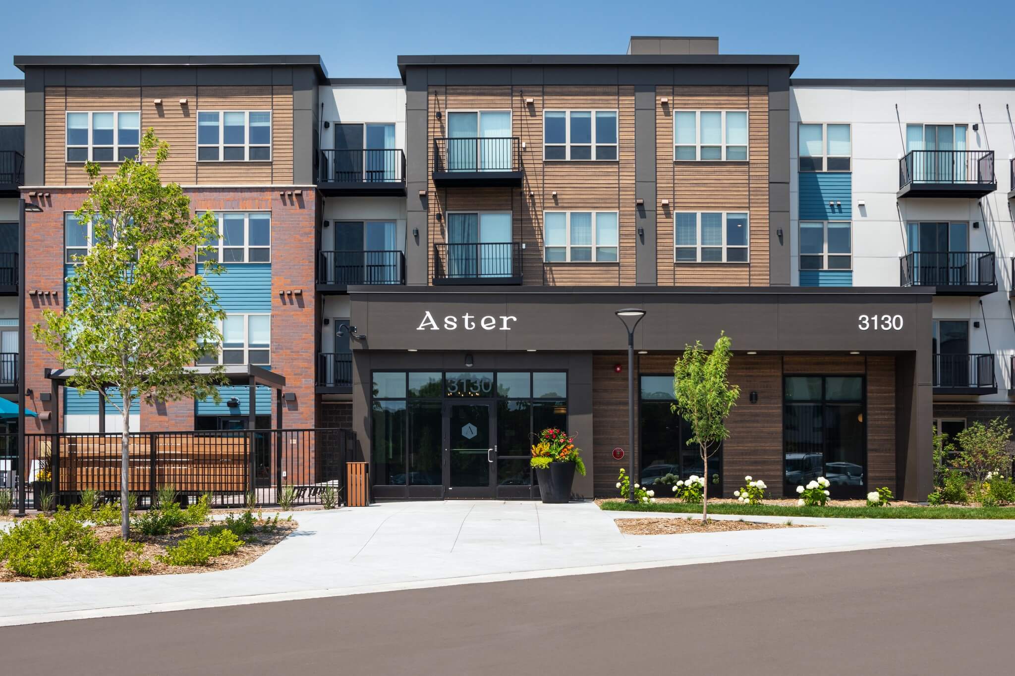 Aster at Riverdale Station building exterior showing entrance