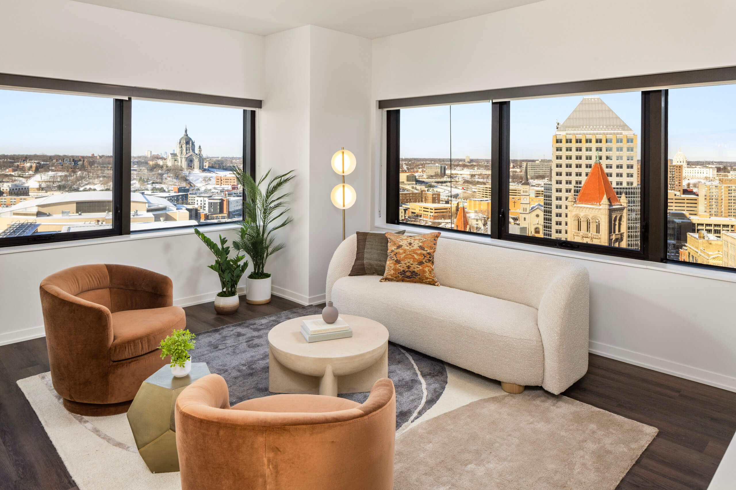 Luxury residences at the renovated Landmark Tower in downtown St. Paul, MN