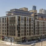 Exterior view of East End Apartments in downtown Minneapolis